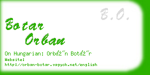 botar orban business card